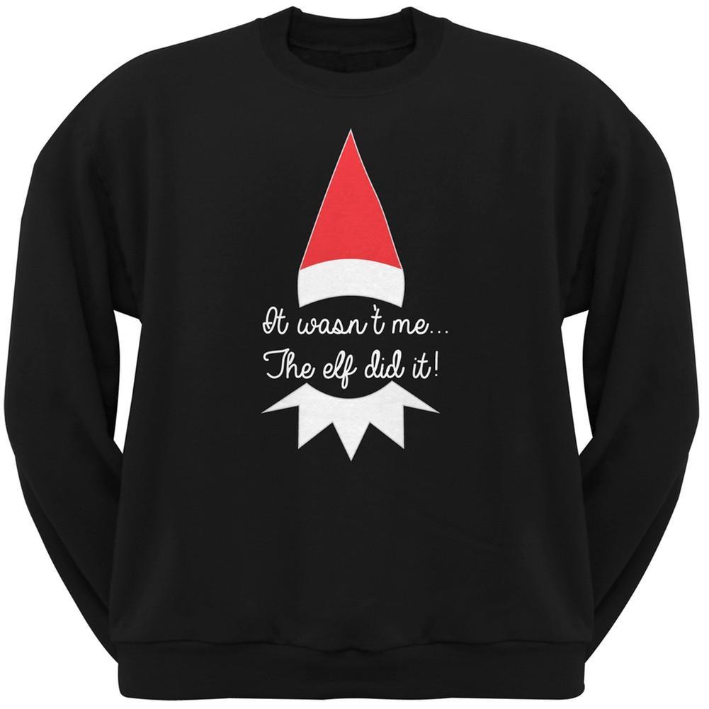 The Elf Did It Grey Adult Crew Neck Sweatshirt