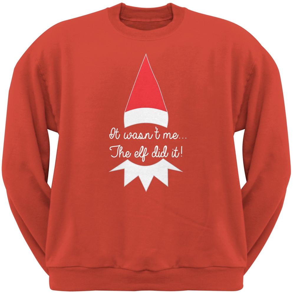 The Elf Did It Grey Adult Crew Neck Sweatshirt