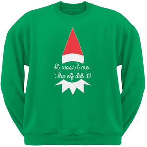 The Elf Did It Grey Adult Crew Neck Sweatshirt