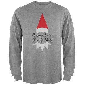 The Elf Did It Black Adult Long Sleeve T-Shirt