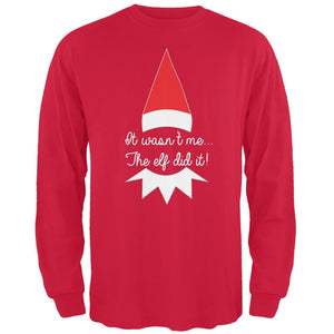 The Elf Did It Black Adult Long Sleeve T-Shirt