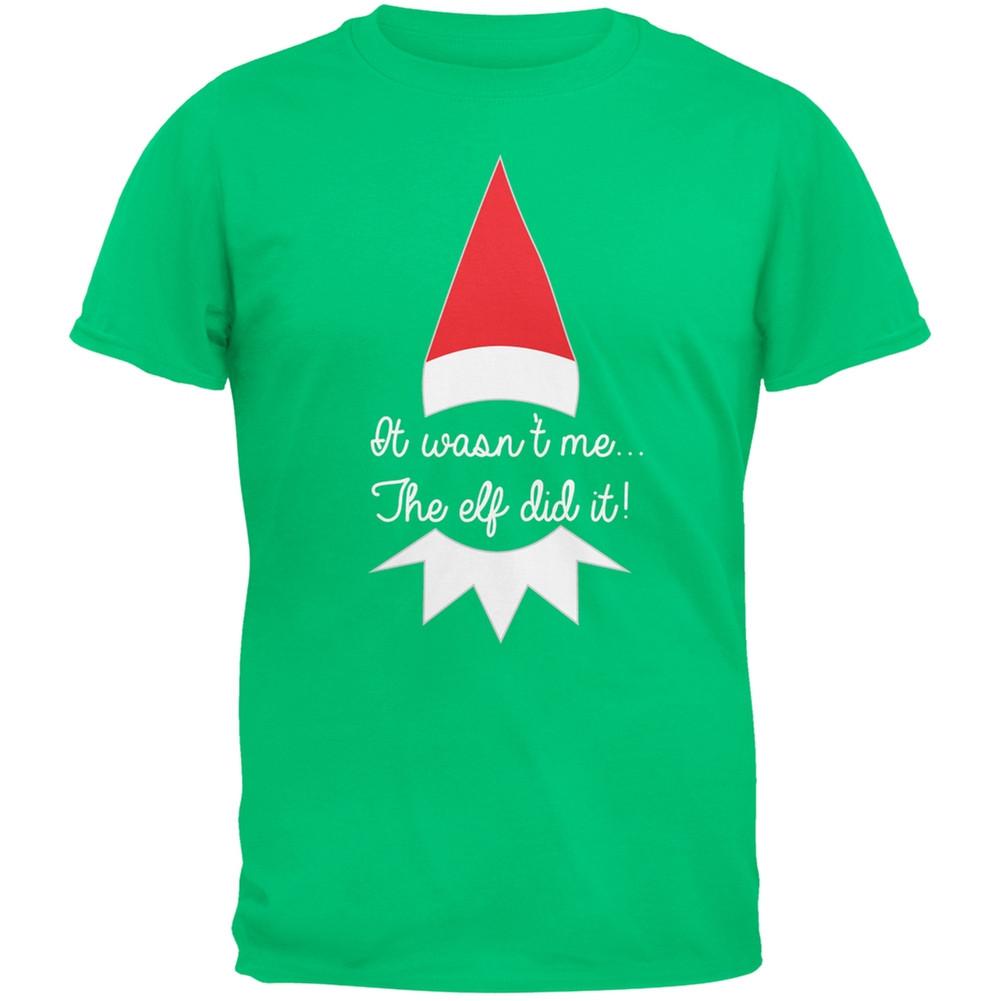 The Elf Did It Black Adult T-Shirt