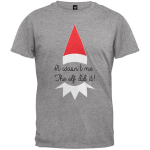 The Elf Did It Black Adult T-Shirt