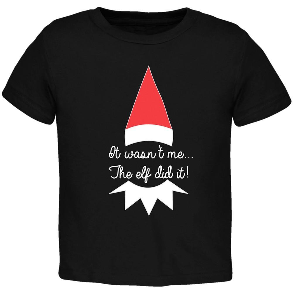 The Elf Did It Black Toddler T-Shirt