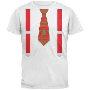Ugly Christmas Sweater Tie With Suspenders Green Youth T-Shirt