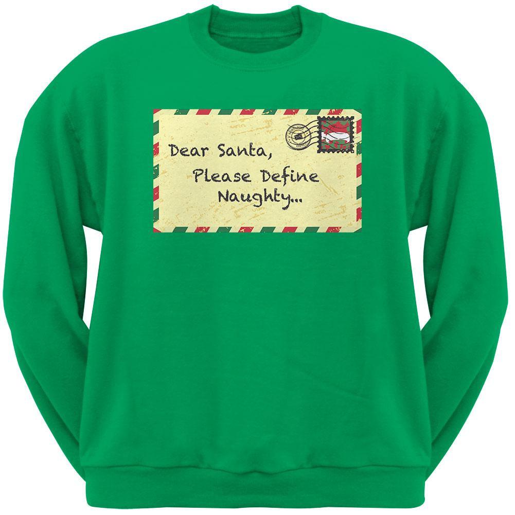 Dear Santa Please Define Naughty Black Adult Crew Neck Sweatshirt