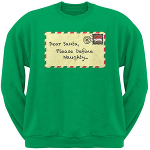 Dear Santa Please Define Naughty Black Adult Crew Neck Sweatshirt