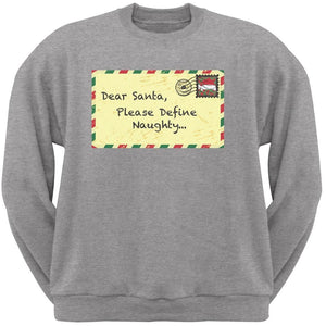 Dear Santa Please Define Naughty Black Adult Crew Neck Sweatshirt