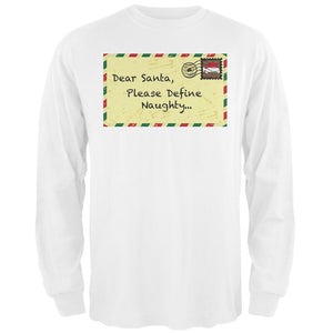 Dear Santa Please Define Naughty Black Adult Long Sleeve T-Shirt