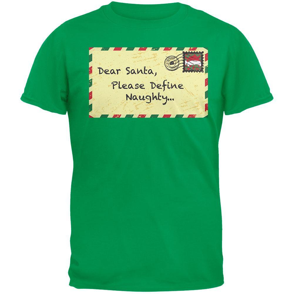 Dear Santa Please Define Naughty Black Adult T-Shirt