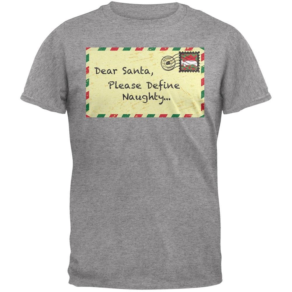 Dear Santa Please Define Naughty Black Adult T-Shirt