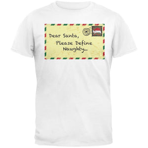 Dear Santa Please Define Naughty Black Adult T-Shirt