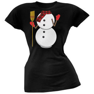 Snowman Body Costume Black Soft Juniors T-Shirt