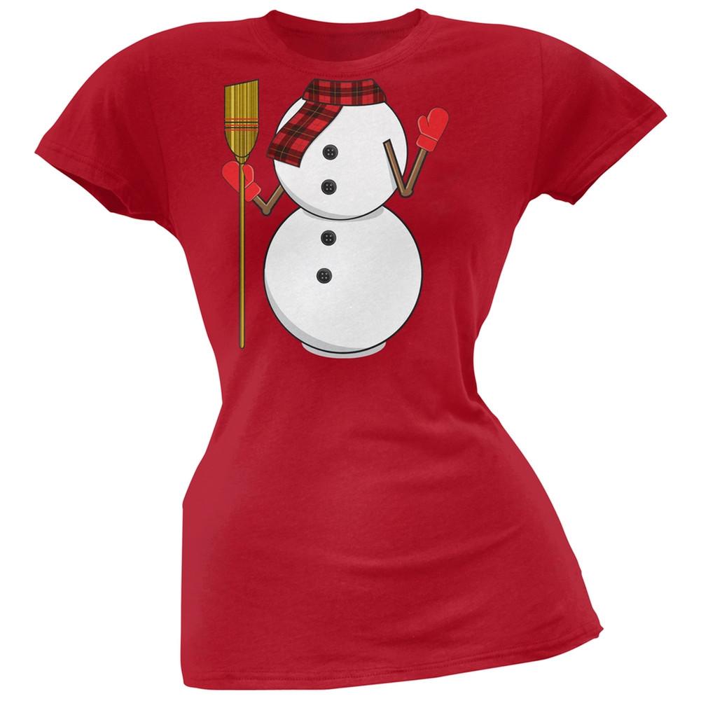 Snowman Body Costume Black Soft Juniors T-Shirt