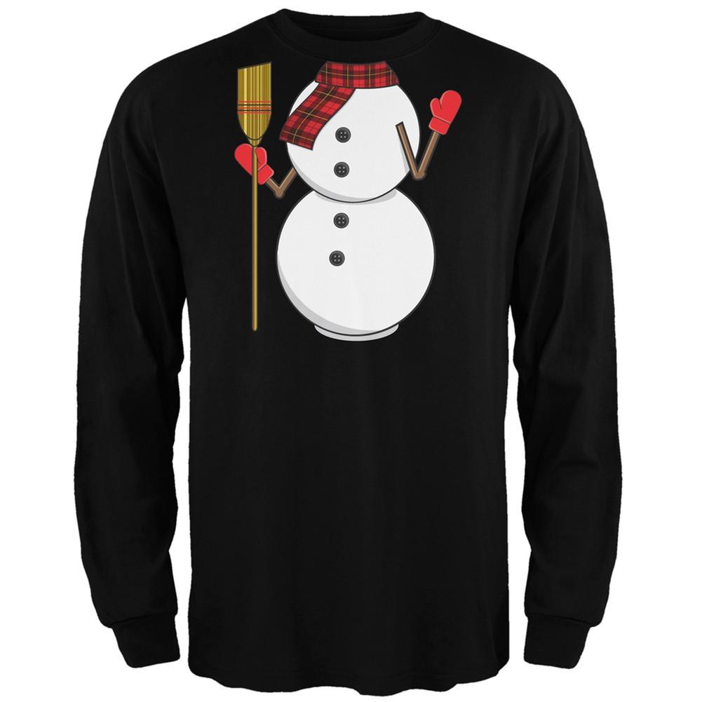 Snowman Body Costume Black Adult Long Sleeve T-Shirt