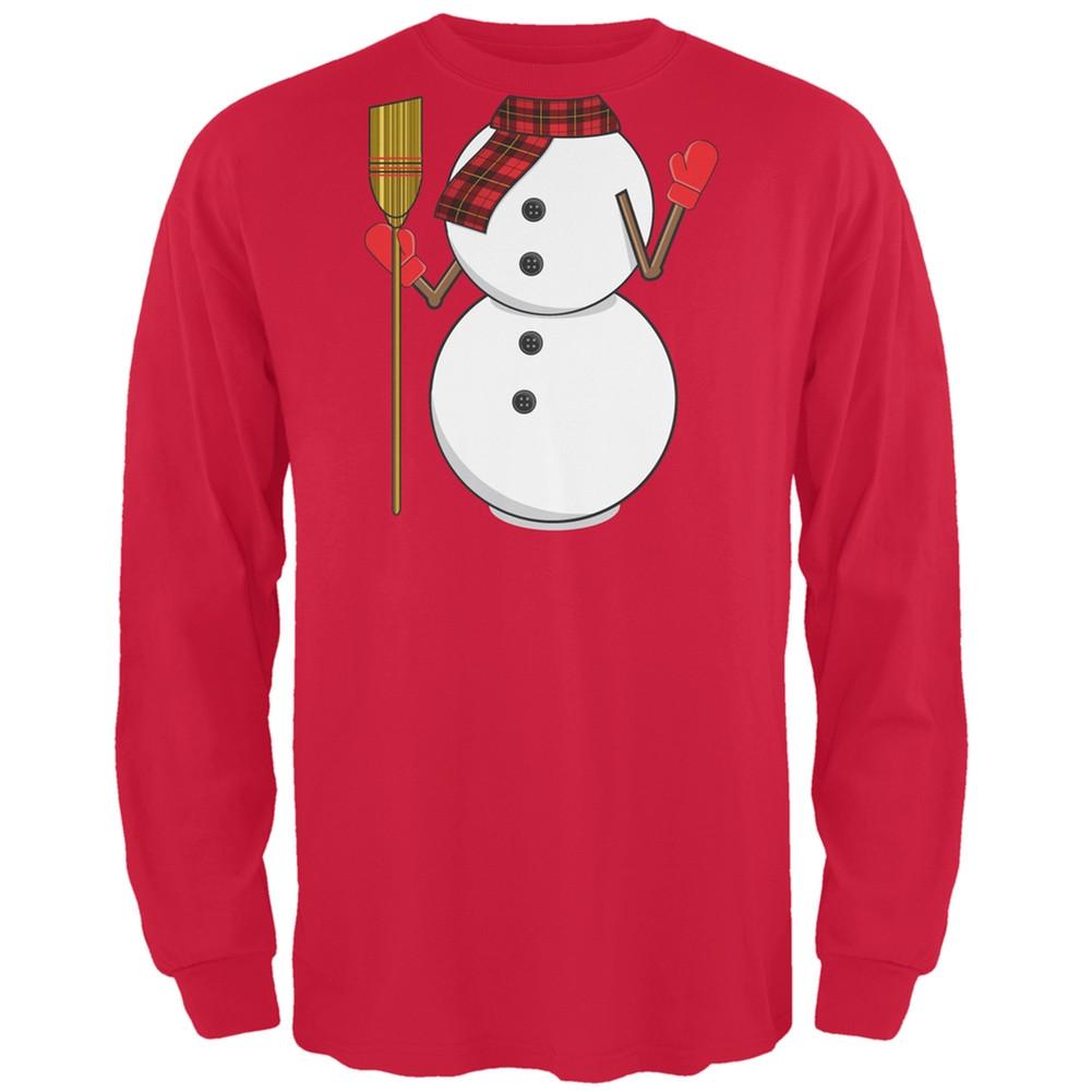 Snowman Body Costume Black Adult Long Sleeve T-Shirt