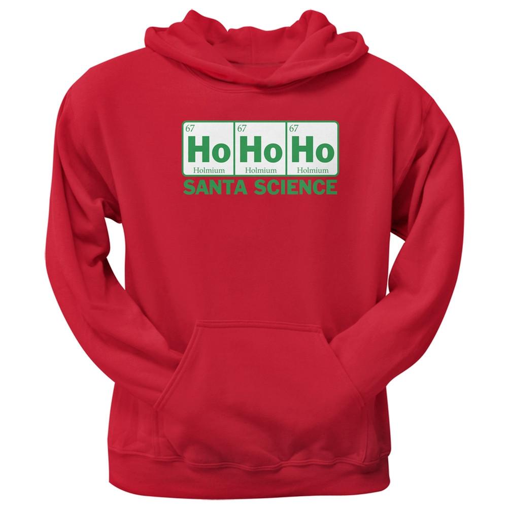 Santa Science Periodic Table Red Adult Pullover Hoodie