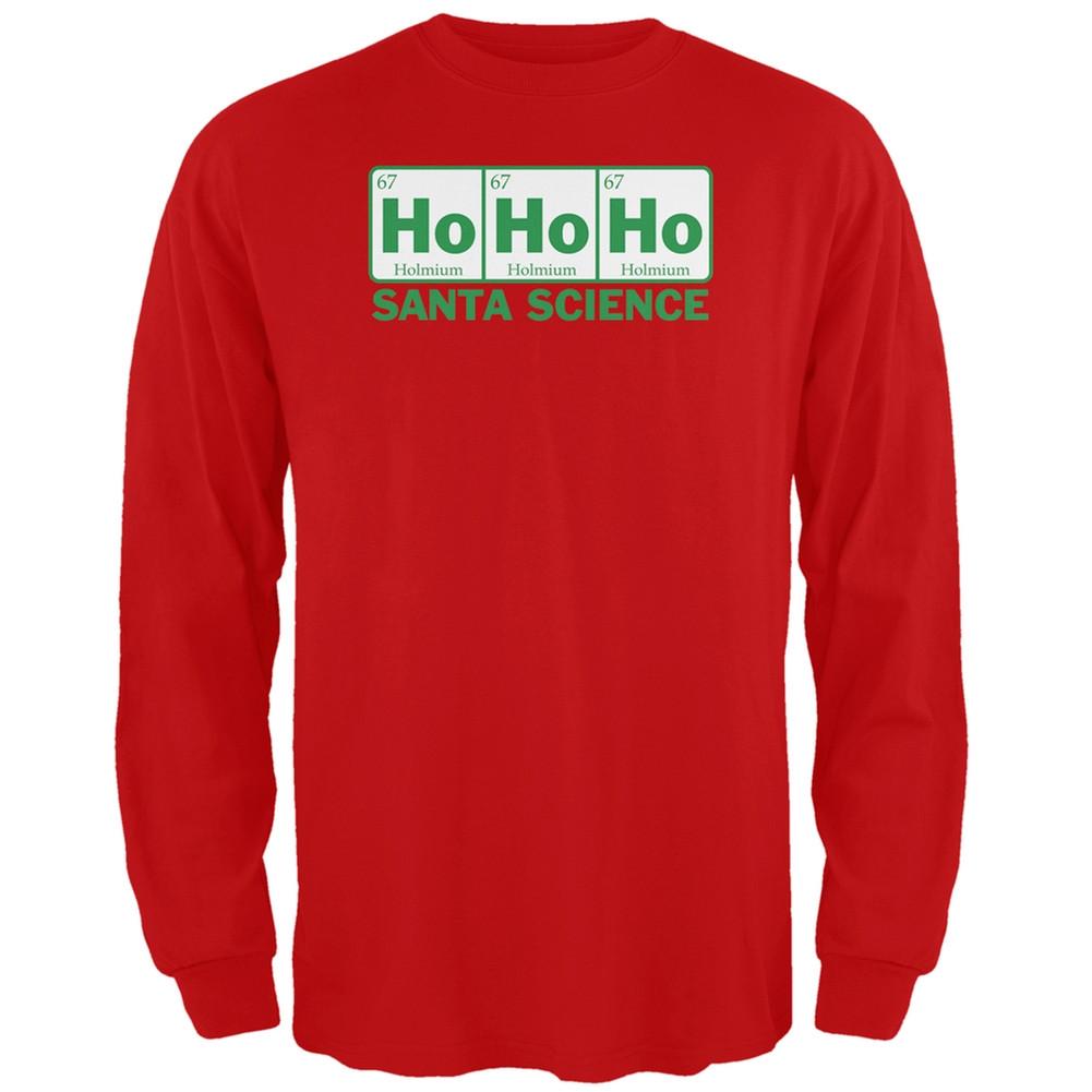 Santa Science Periodic Table Green Adult Long Sleeve T-Shirt