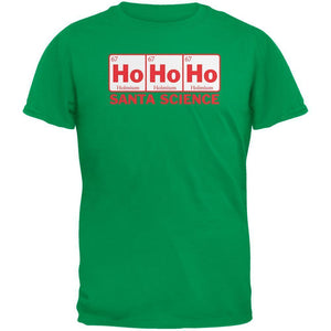 Santa Science Periodic Table Green Adult T-Shirt