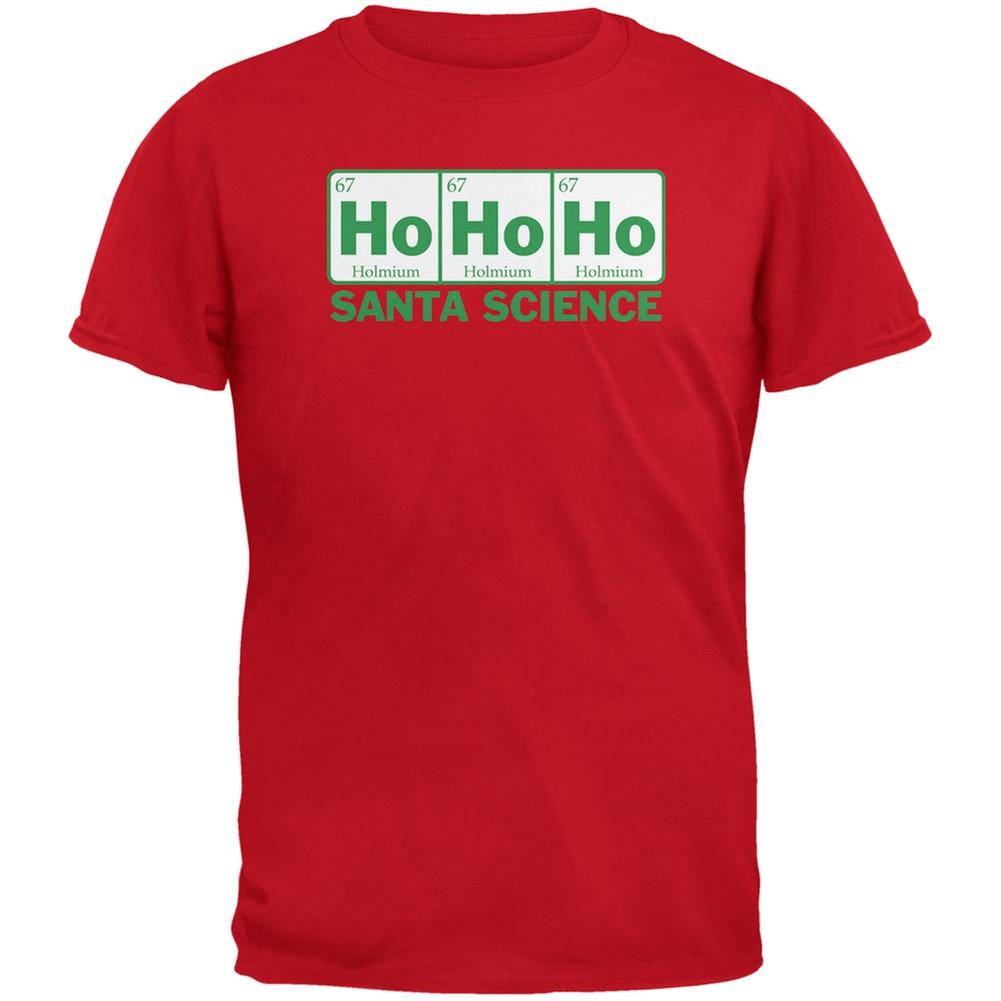 Santa Science Periodic Table Red Adult T-Shirt