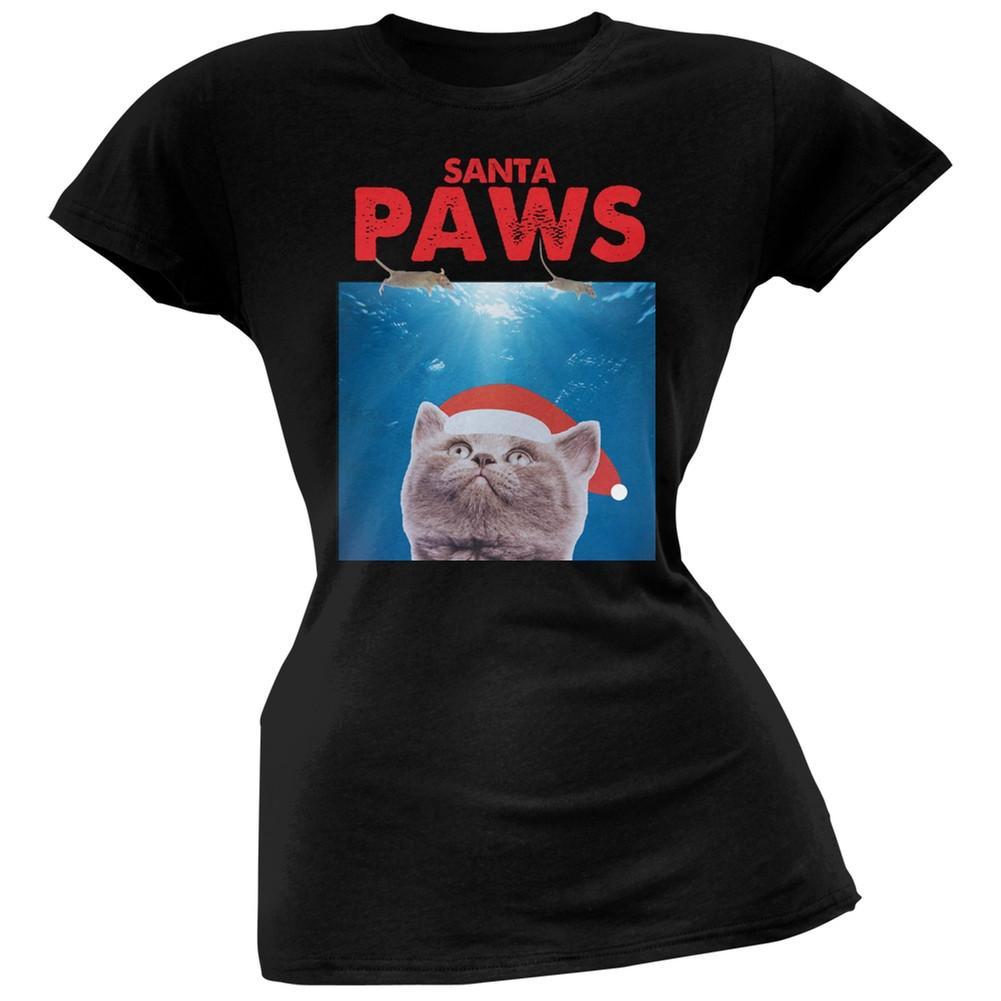 Santa Paws Black Juniors T-Shirt