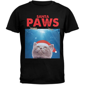 Santa Paws Black Adult T-Shirt