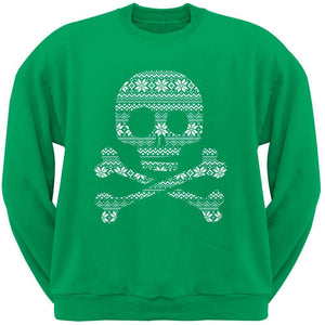 Skull & Crossbones Silhouette Ugly Christmas Sweater Black Adult Sweatshirt