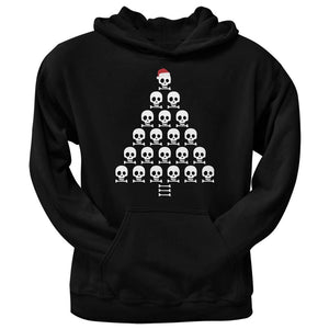 Skull & Crossbones Christmas Tree Black Adult Pullover Hoodie