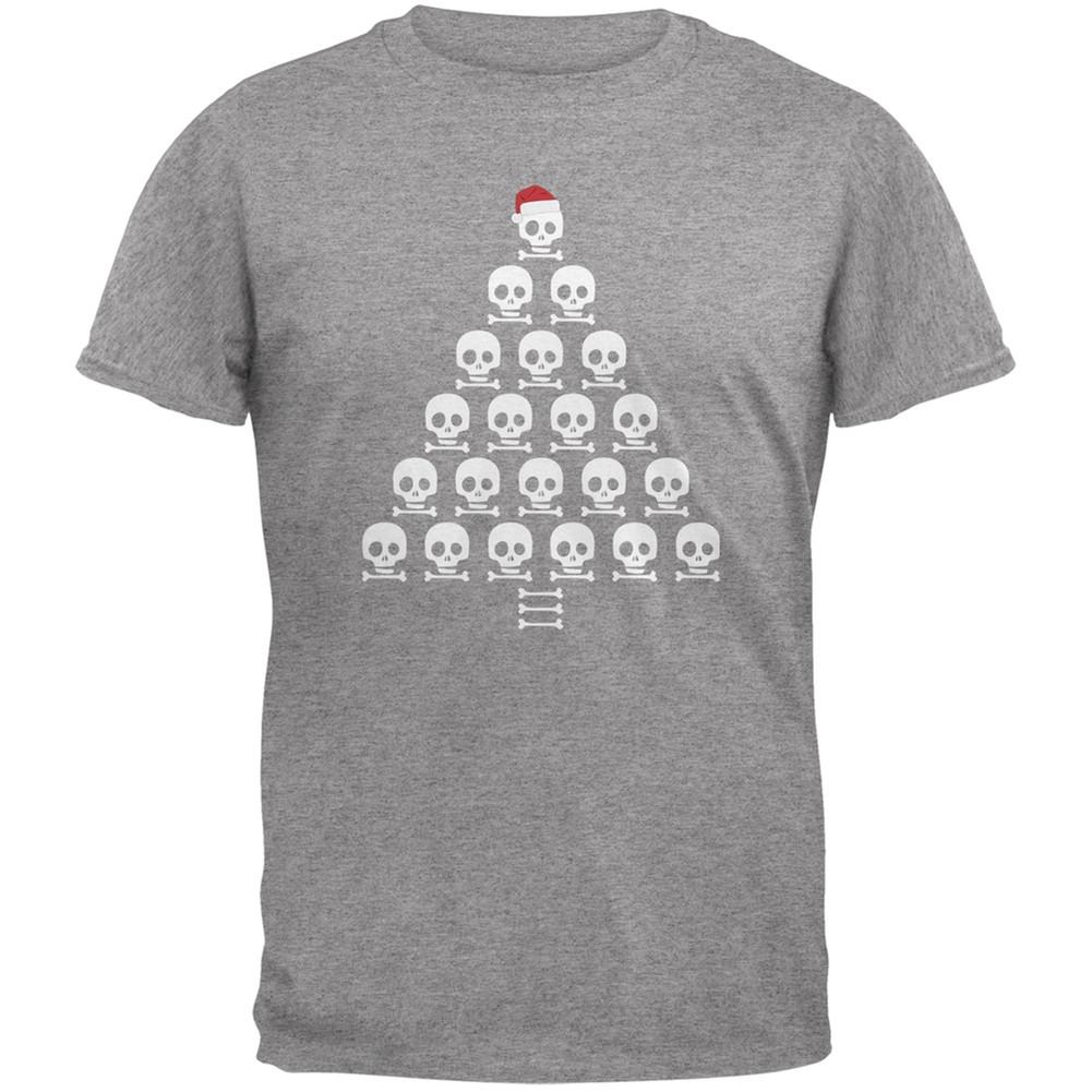 Skull & Crossbones Christmas Tree Black Adult T-Shirt