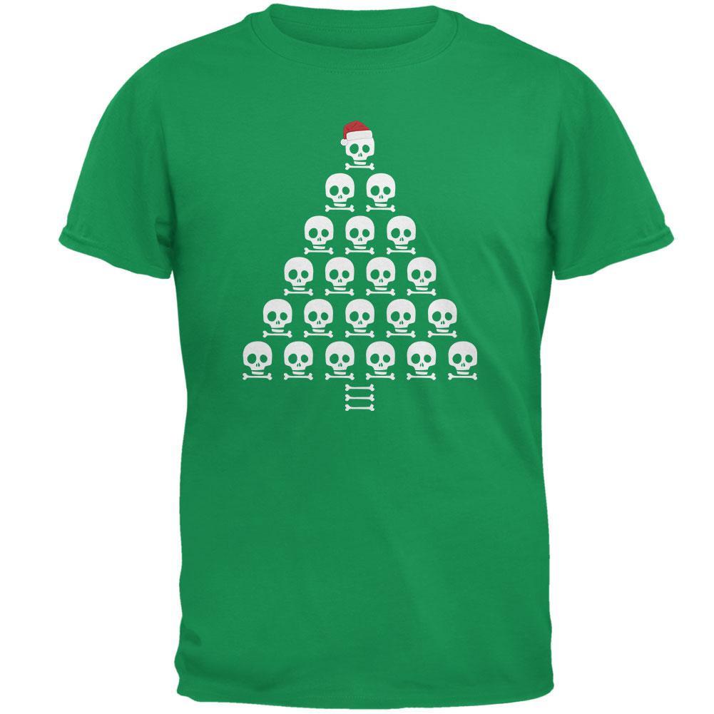 Skull & Crossbones Christmas Tree Black Adult T-Shirt