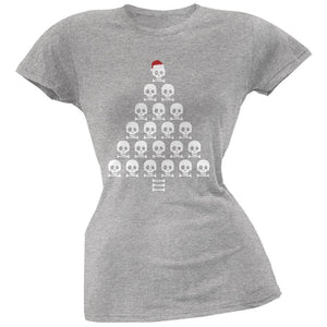 Skull & Crossbones Christmas Tree Pink Soft Juniors T-Shirt