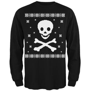 Big Skull & Crossbones Ugly Christmas Sweater Green Long Sleeve T-Shirt