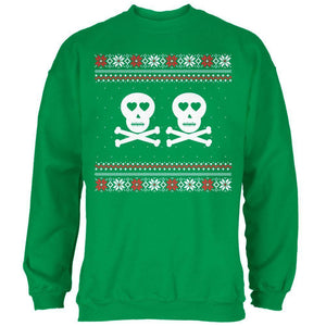 Skull and Crossbones Lovers Ugly Christmas Sweater Black Adult Sweatshirt