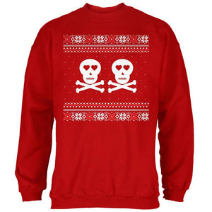 Skull and Crossbones Lovers Ugly Christmas Sweater Black Adult Sweatshirt