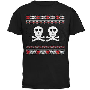 Skull and Crossbones Lovers Ugly Christmas Sweater Black Youth T-Shirt
