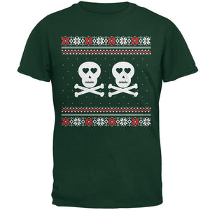 Skull and Crossbones Lovers Ugly Christmas Sweater Black Youth T-Shirt