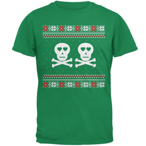 Skull and Crossbones Lovers Ugly Christmas Sweater Black Youth T-Shirt