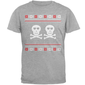 Skull and Crossbones Lovers Ugly Christmas Sweater Black Youth T-Shirt