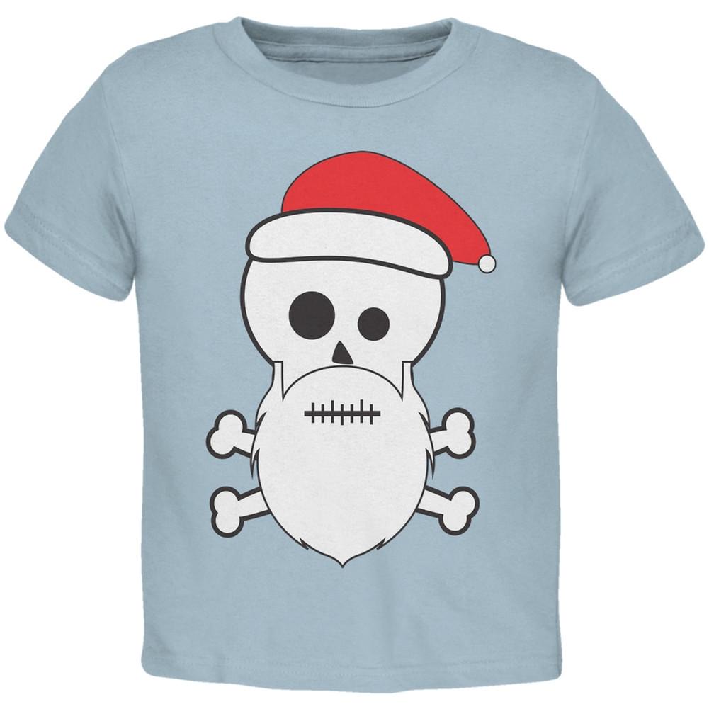 Skull and Crossbones Santa Light Blue Toddler T-Shirt