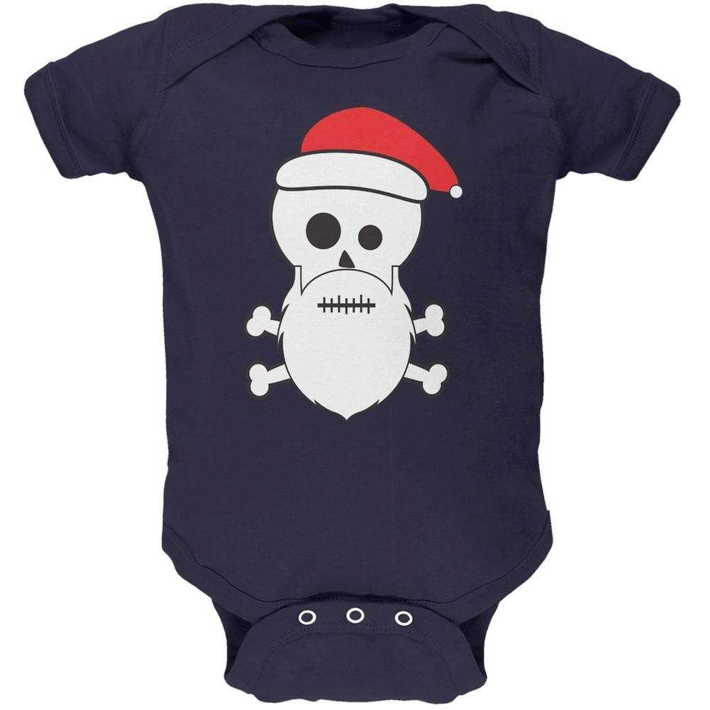 Skull and Crossbones Santa Navy Baby One Piece
