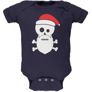 Skull and Crossbones Santa Navy Baby One Piece