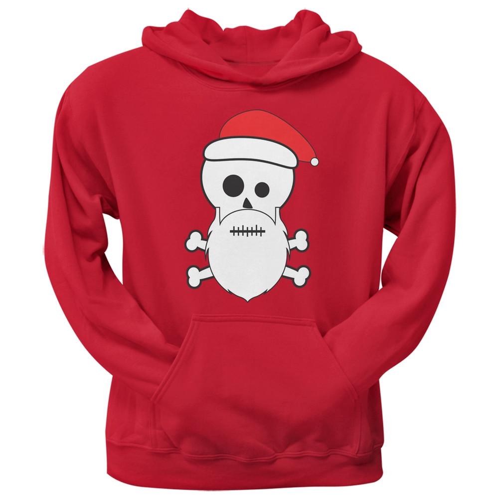Skull and Crossbones Santa Red Adult Pullover Hoodie