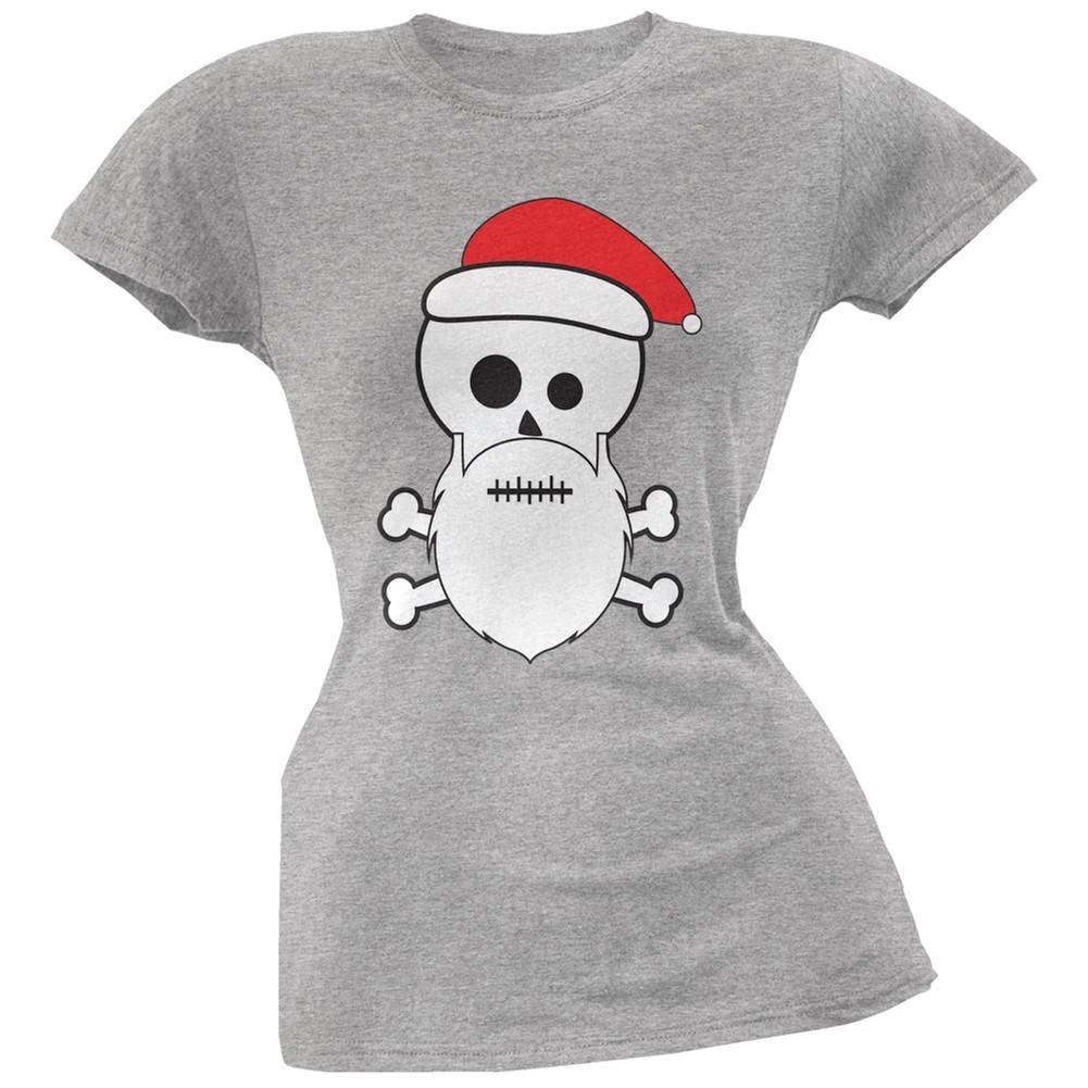 Skull and Crossbones Santa Sports Grey Juniors T-Shirt