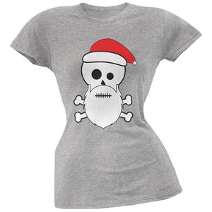 Skull and Crossbones Santa Sports Grey Juniors T-Shirt