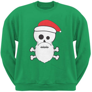 Skull and Crossbones Santa Dark Green Adult Sweatshirt