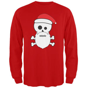 Skull and Crossbones Santa Irish Green Adult Long Sleeve T-Shirt