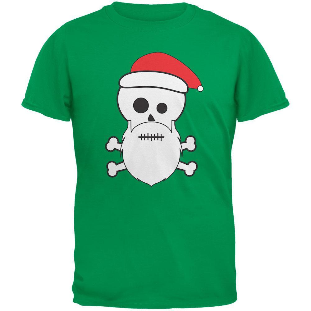 Skull and Crossbones Santa Dark Heather Grey Adult T-Shirt