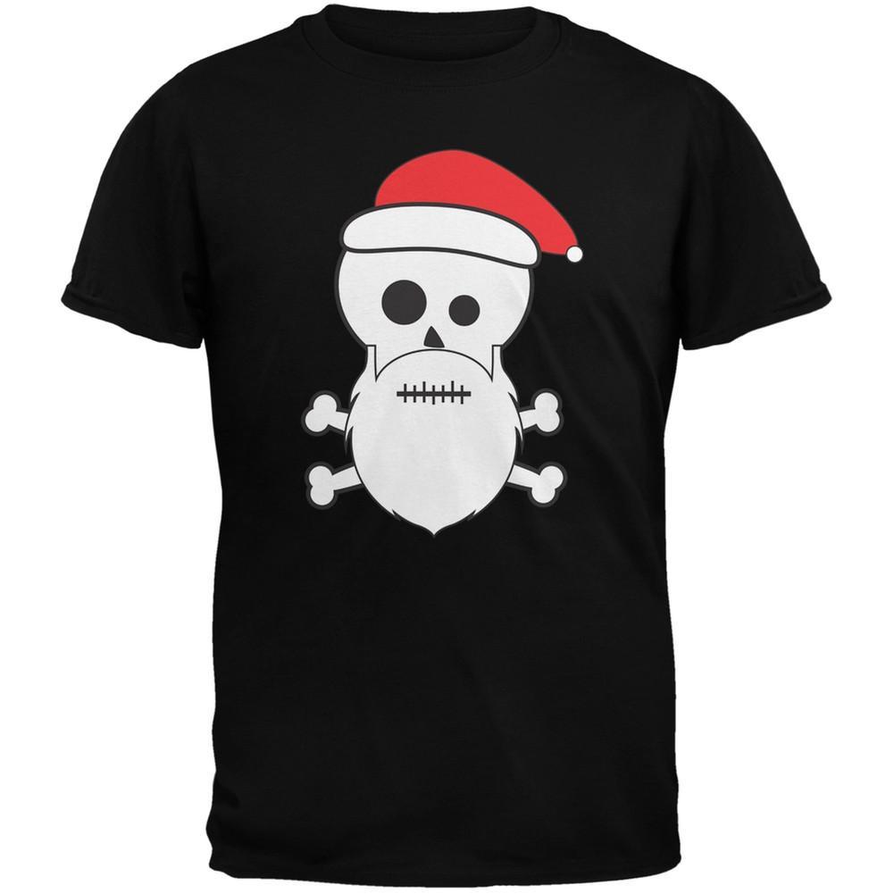 Skull and Crossbones Santa Dark Heather Grey Adult T-Shirt