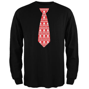 Skull And Crossbones Red Tie Ugly Christmas Sweater Green Adult Long Sleeve T-Shirt