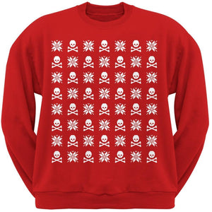 Skull And Crossbones Snowflake Ugly Christmas Sweater Black Adult Sweatshirt